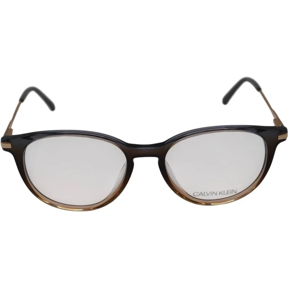 Calvin Klein Women’s Eyeglasses | Crystal Grey | Round Full Rim | 51–17–140